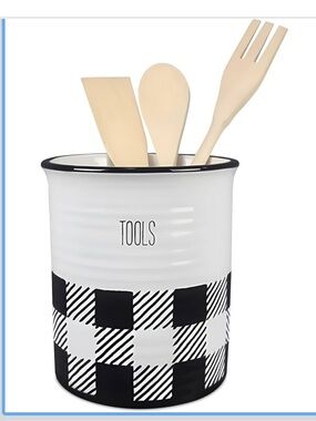 Young's Inc Buffalo Plaid Kitchen Tool Holder NEW OUT OF STOCK ITEM